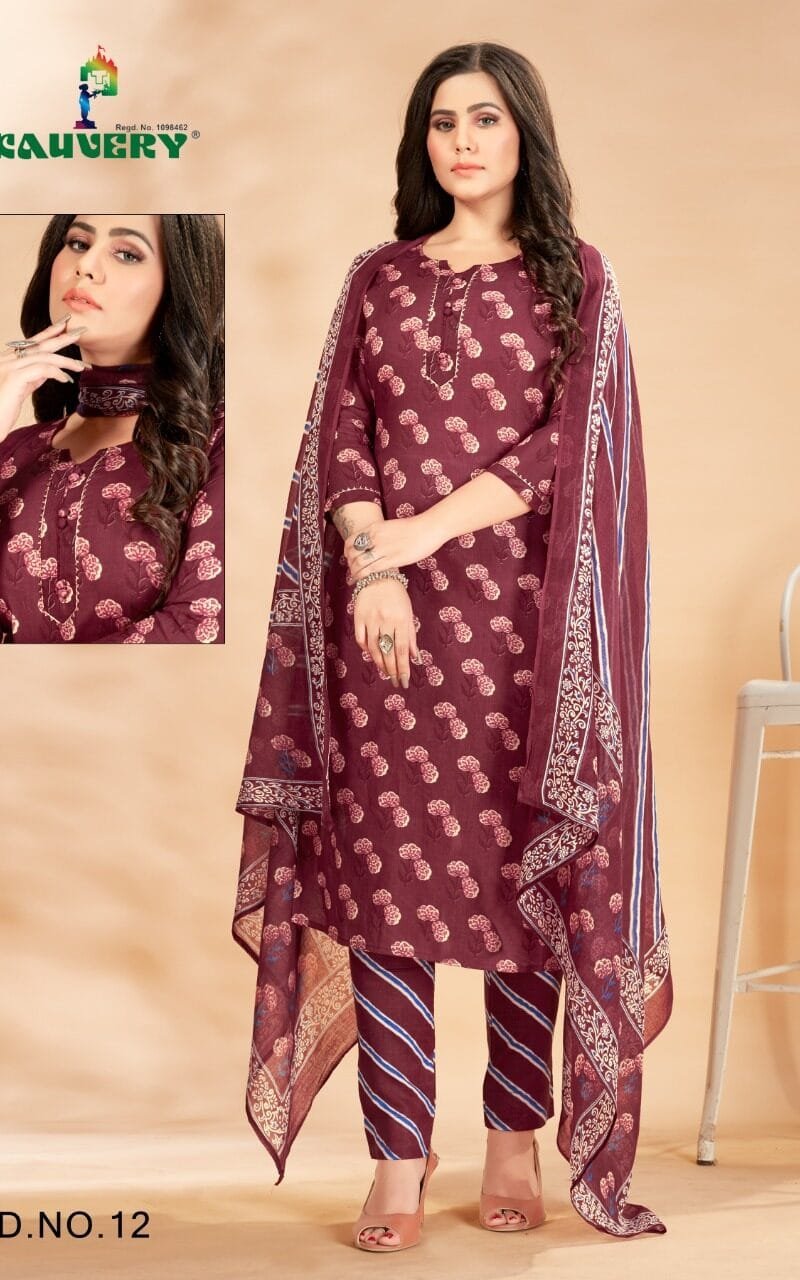 Kauvery Libas Vol 1 Kurti Pant And Dupatta