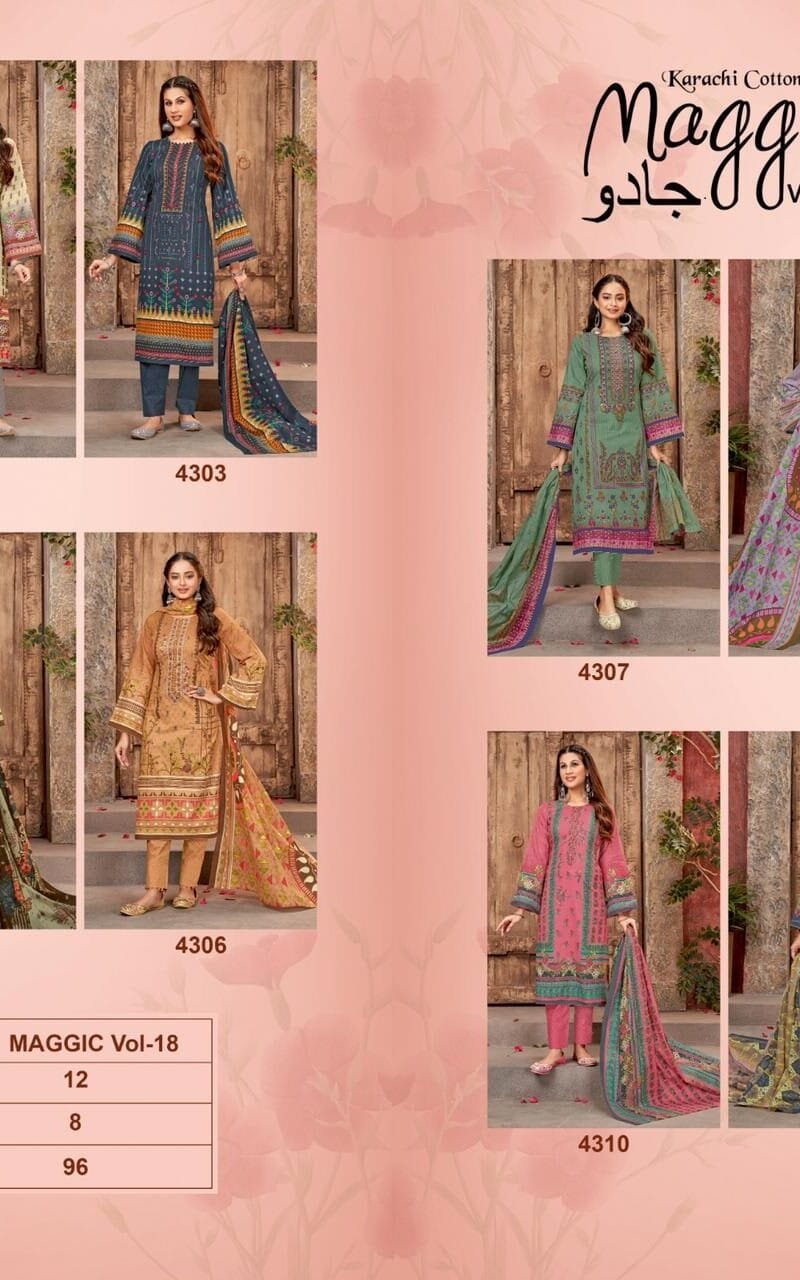 Maggic Vol 18 Tarika Creation Wholesale Cotton Dress Material