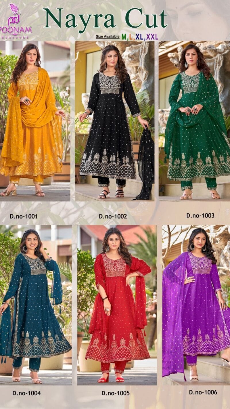 Nayra Cut Poonam Designer Readymade Top Pant Dupatta