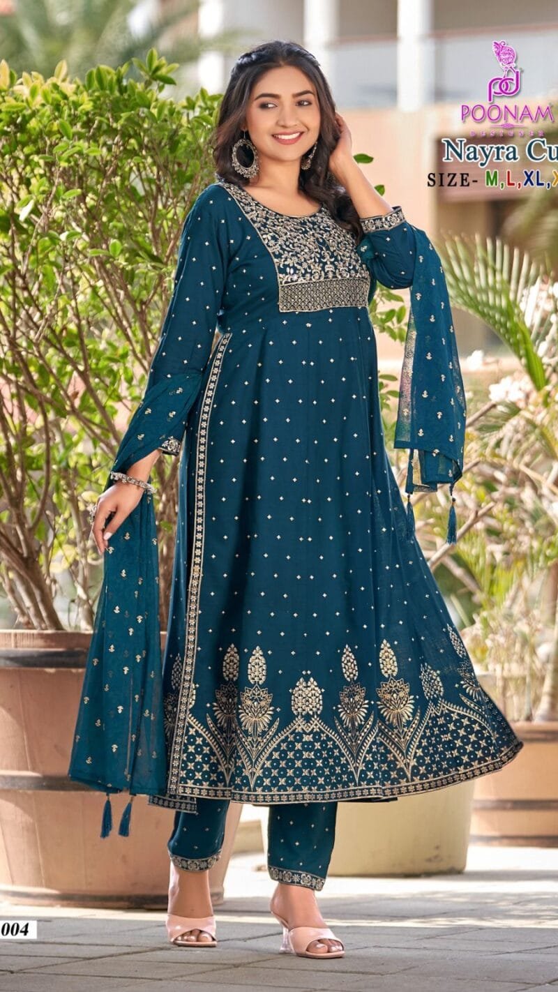 Nayra Cut Poonam Designer Readymade Top Pant Dupatta