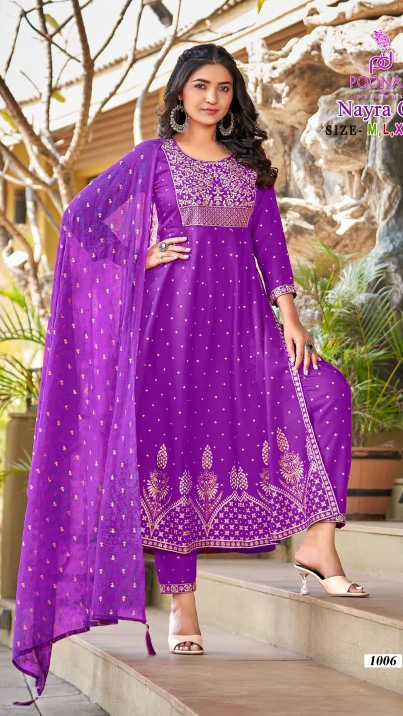 Nayra Cut Poonam Designer Readymade Top Pant Dupatta