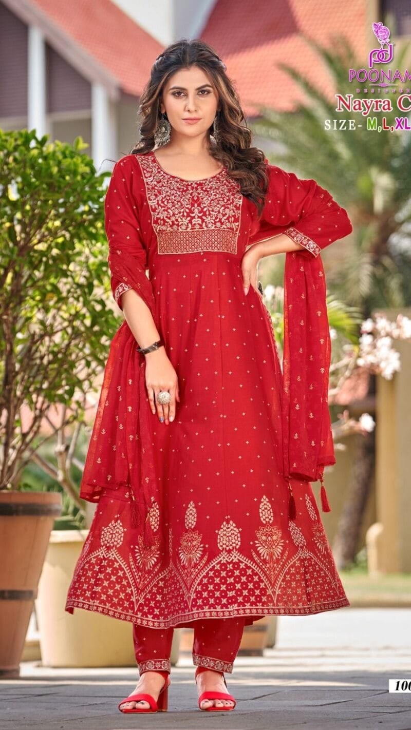 Nayra Cut Poonam Designer Readymade Top Pant Dupatta