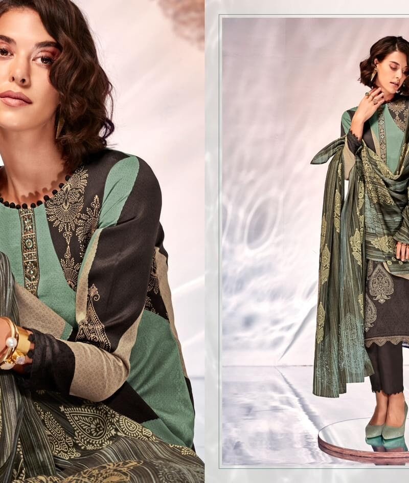 Naziya Mumtaz Arts Pure Jam Satin Digital Print Suits