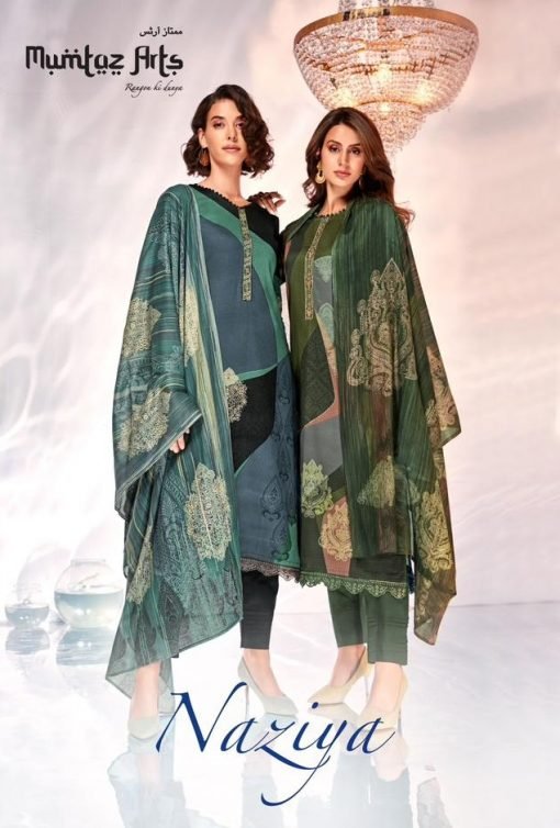 Naziya Mumtaz Arts Pure Jam Satin Digital Print Suits