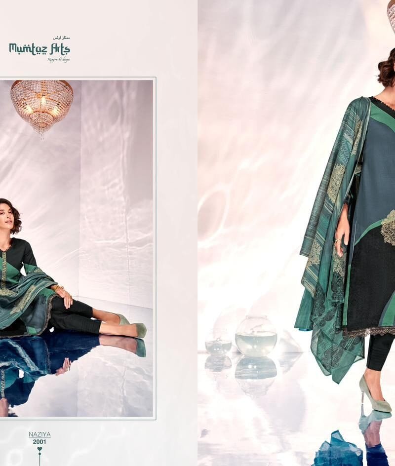 Naziya Mumtaz Arts Pure Jam Satin Digital Print Suits