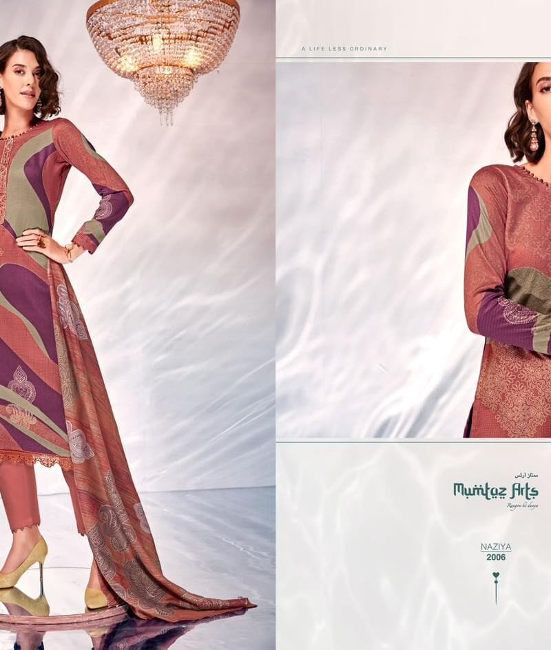 Naziya Mumtaz Arts Pure Jam Satin Digital Print Suits