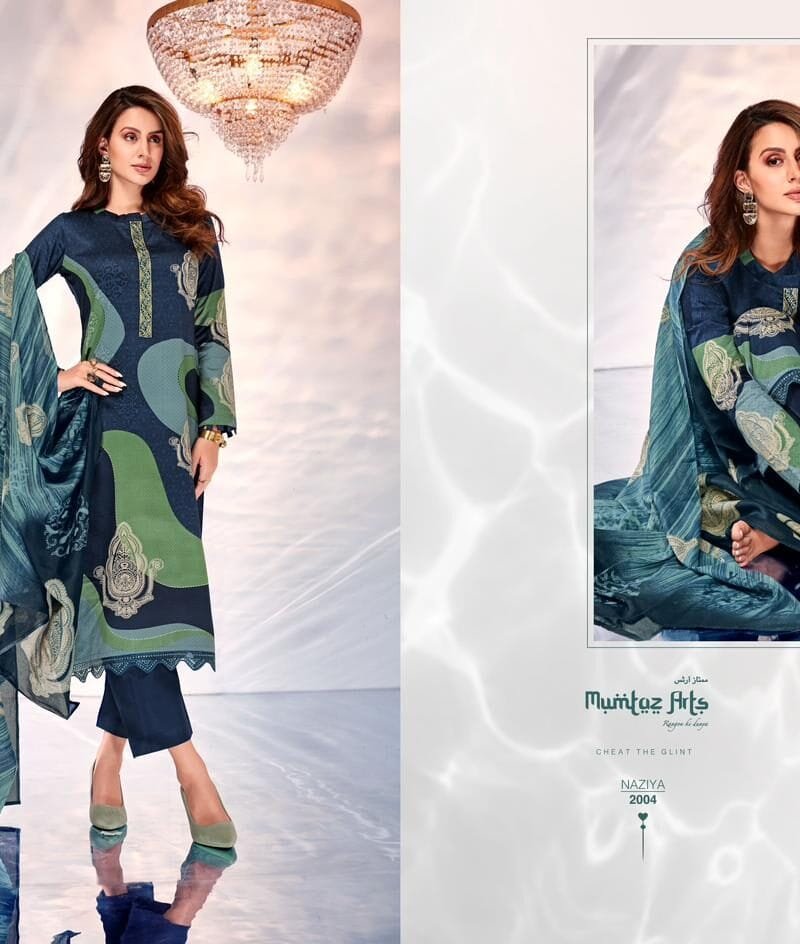 Naziya Mumtaz Arts Pure Jam Satin Digital Print Suits