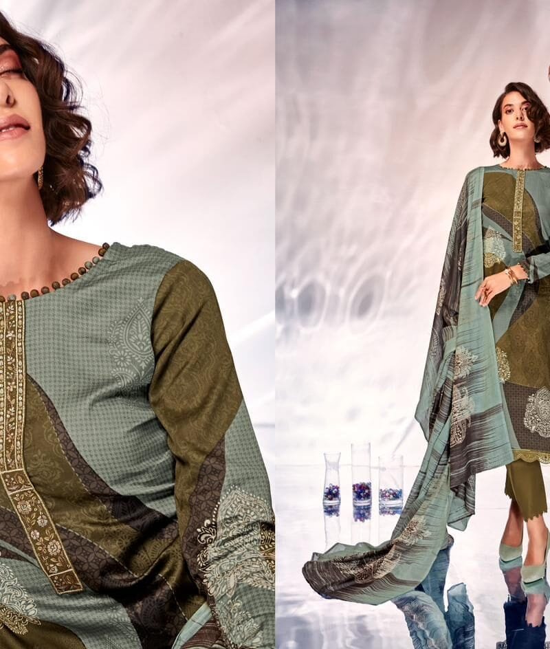 Naziya Mumtaz Arts Pure Jam Satin Digital Print Suits