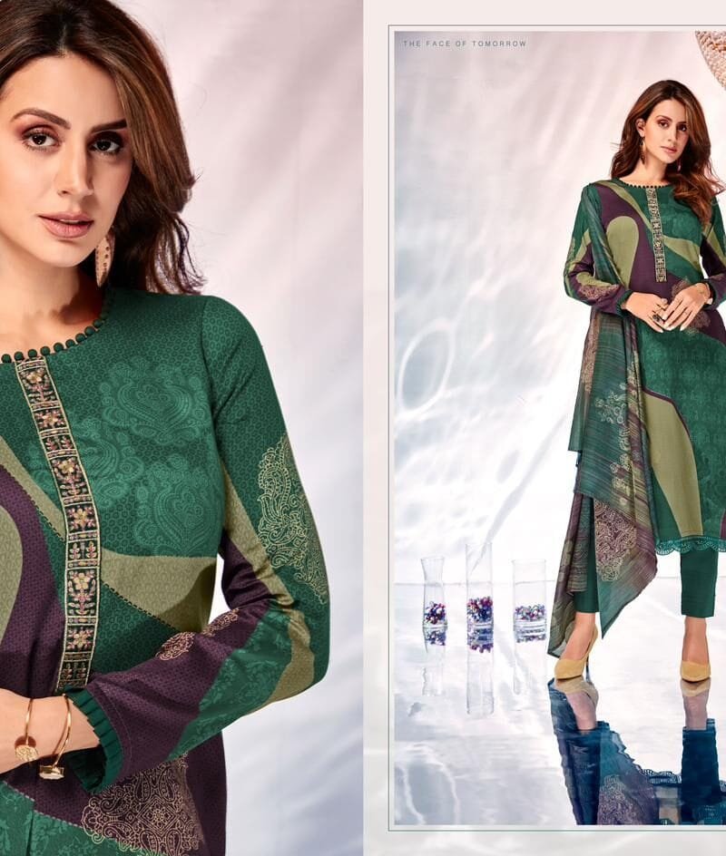 Naziya Mumtaz Arts Pure Jam Satin Digital Print Suits