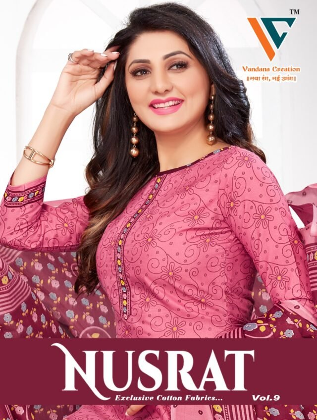 Nusrat Vol 9 Vandana Creation Wholesale Cotton Dress Material