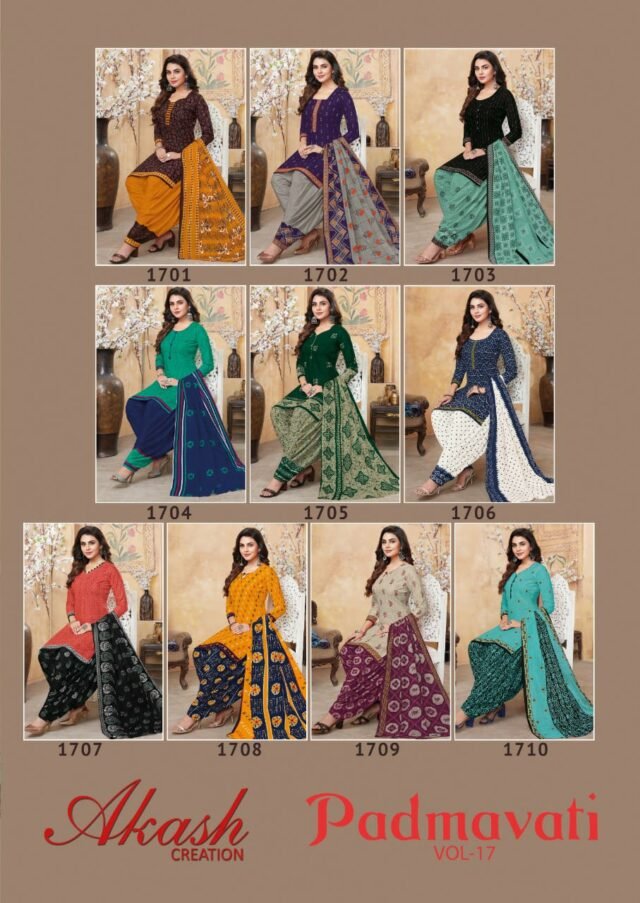 Padmavti Vol 17 Akash creation Wholesale Cotton Dress Material