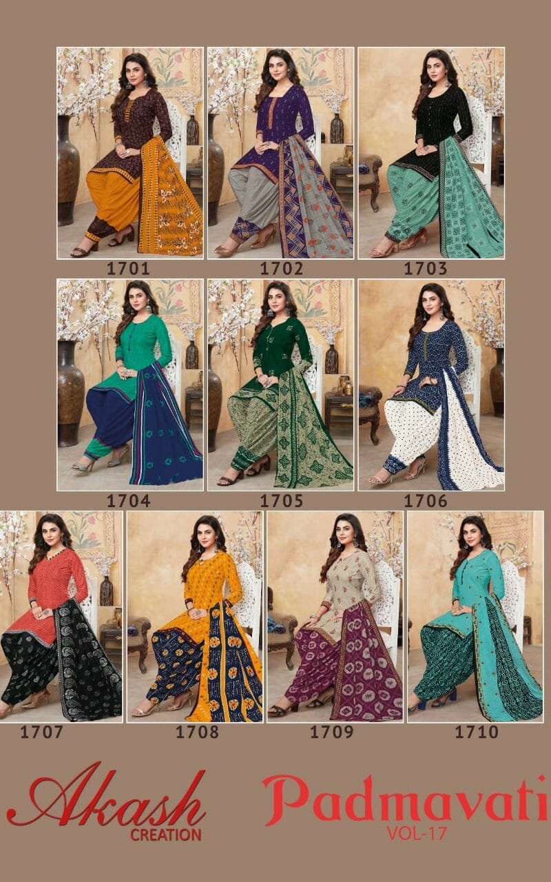 Padmavti Vol 17 Akash creation Wholesale Cotton Dress Material