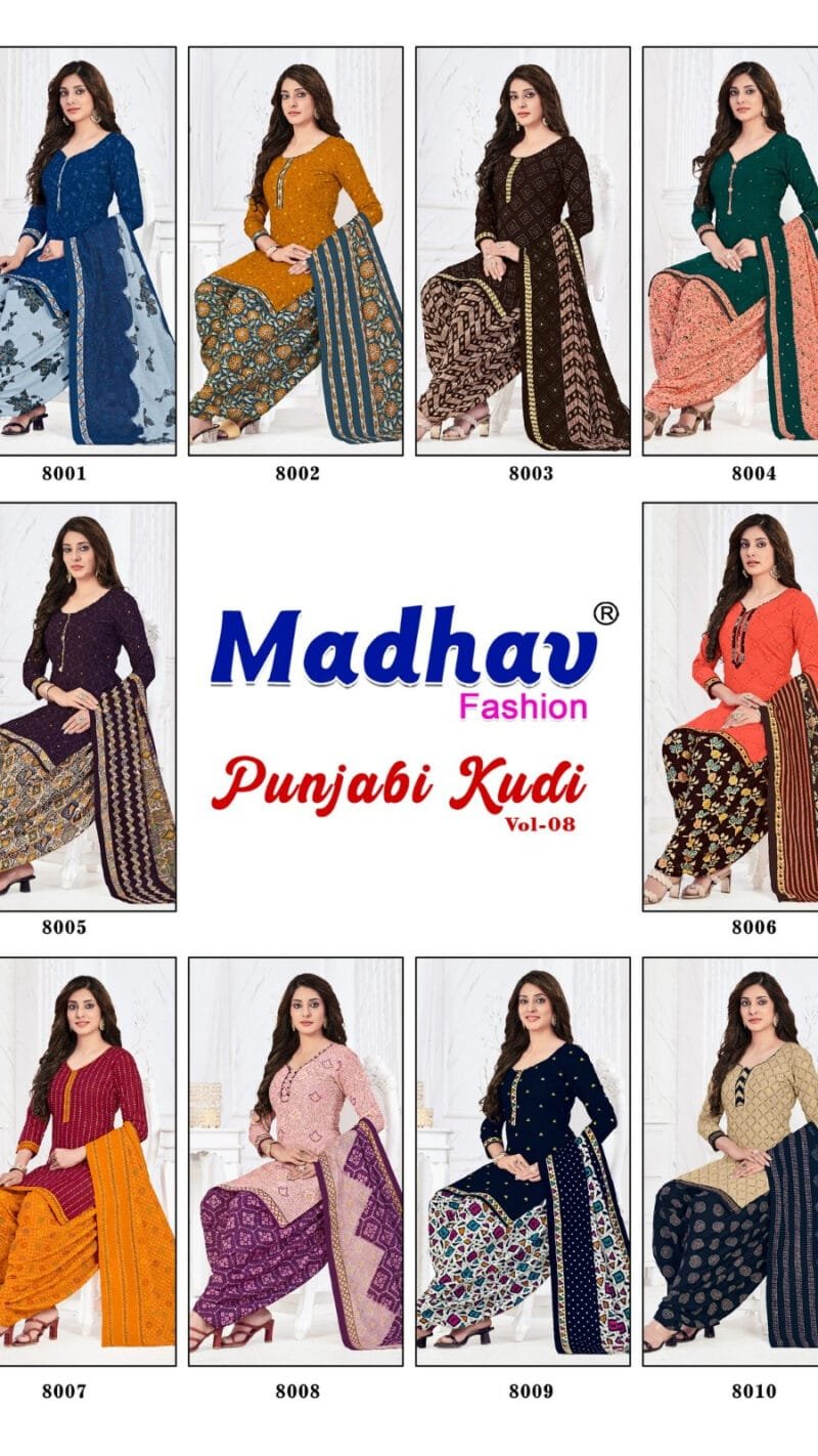 Punjabi Kudi Vol 8 Madhav Fashion Wholesale Cotton Dress Material