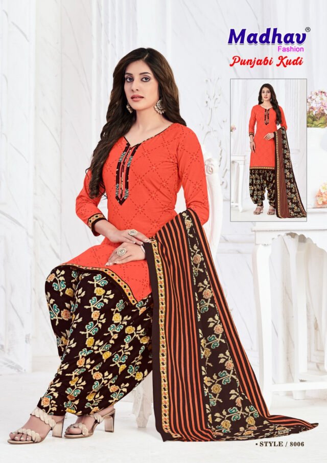 Punjabi Kudi Vol 8 Madhav Fashion Wholesale Cotton Dress Material