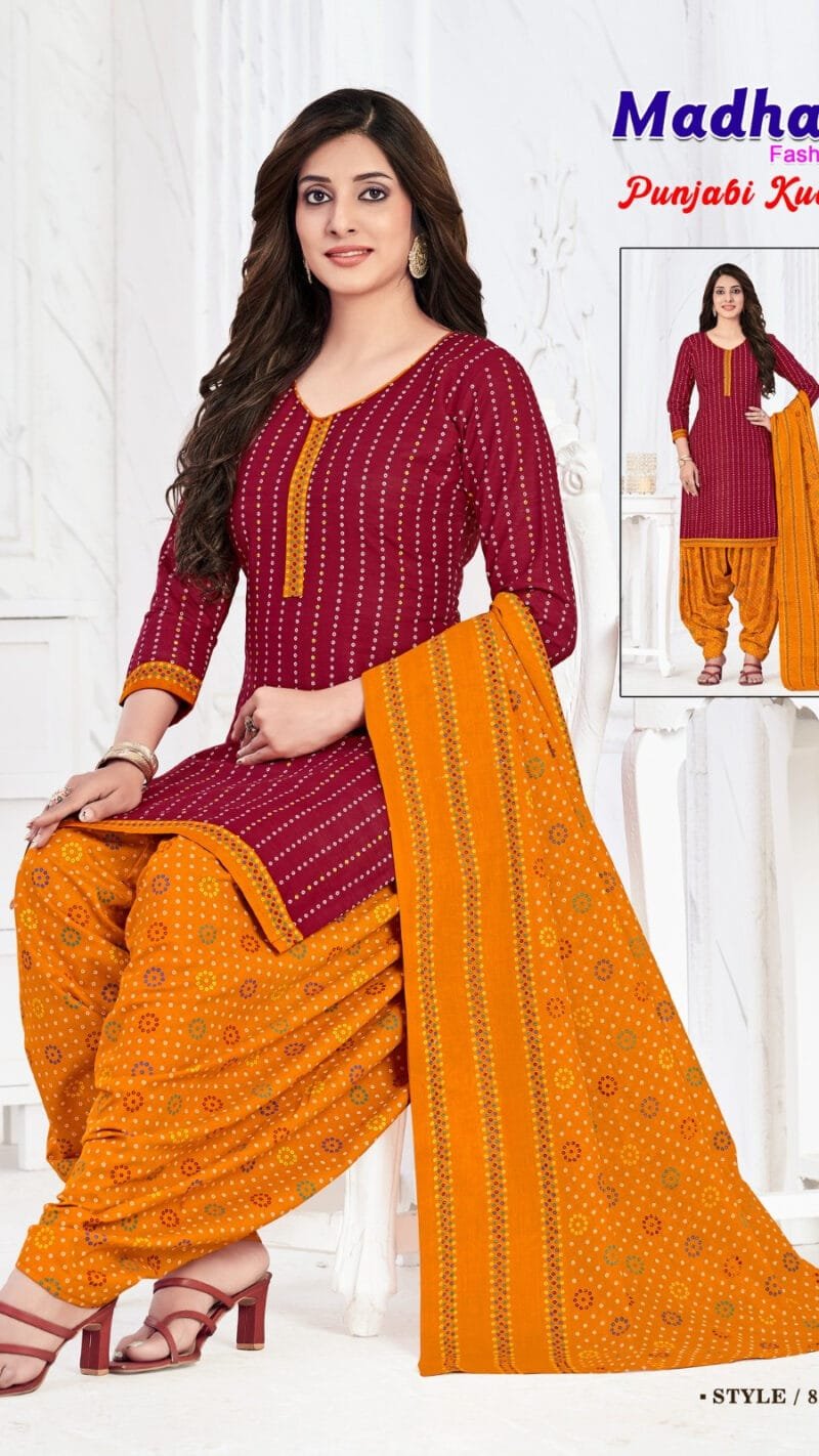 Punjabi Kudi Vol 8 Madhav Fashion Wholesale Cotton Dress Material