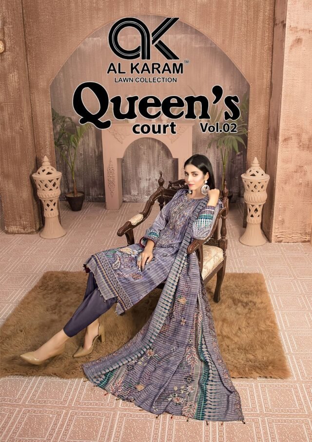 Queen’s Court Vol 2 Al Karam Wholesale Cotton Dress Material