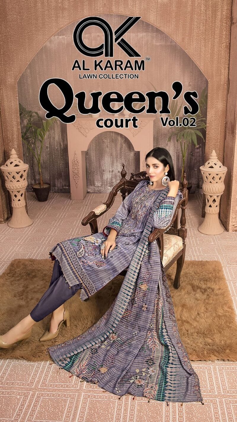 Queen’s Court Vol 2 Al Karam Wholesale Cotton Dress Material