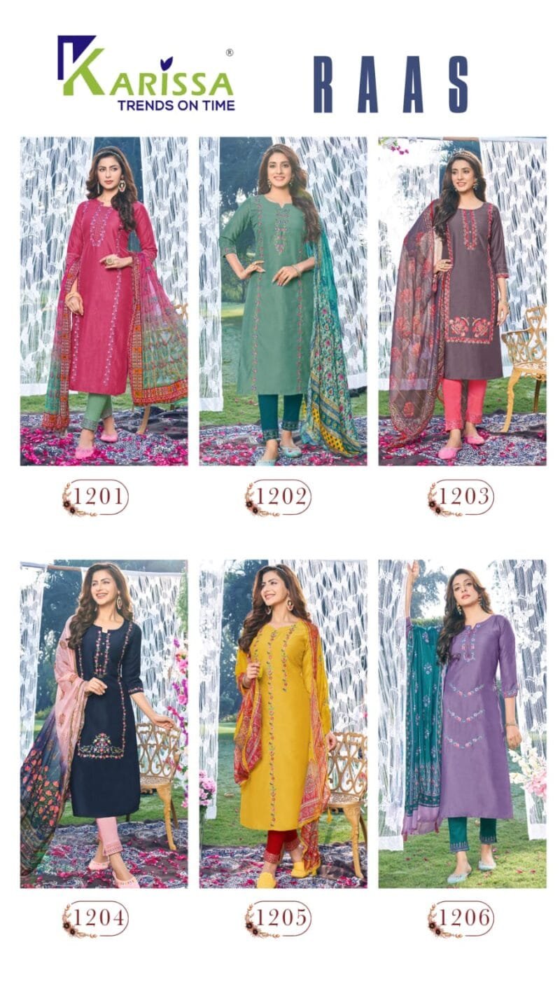 Raas Karissa Readymade Wholesale Top Bottom Dupatta