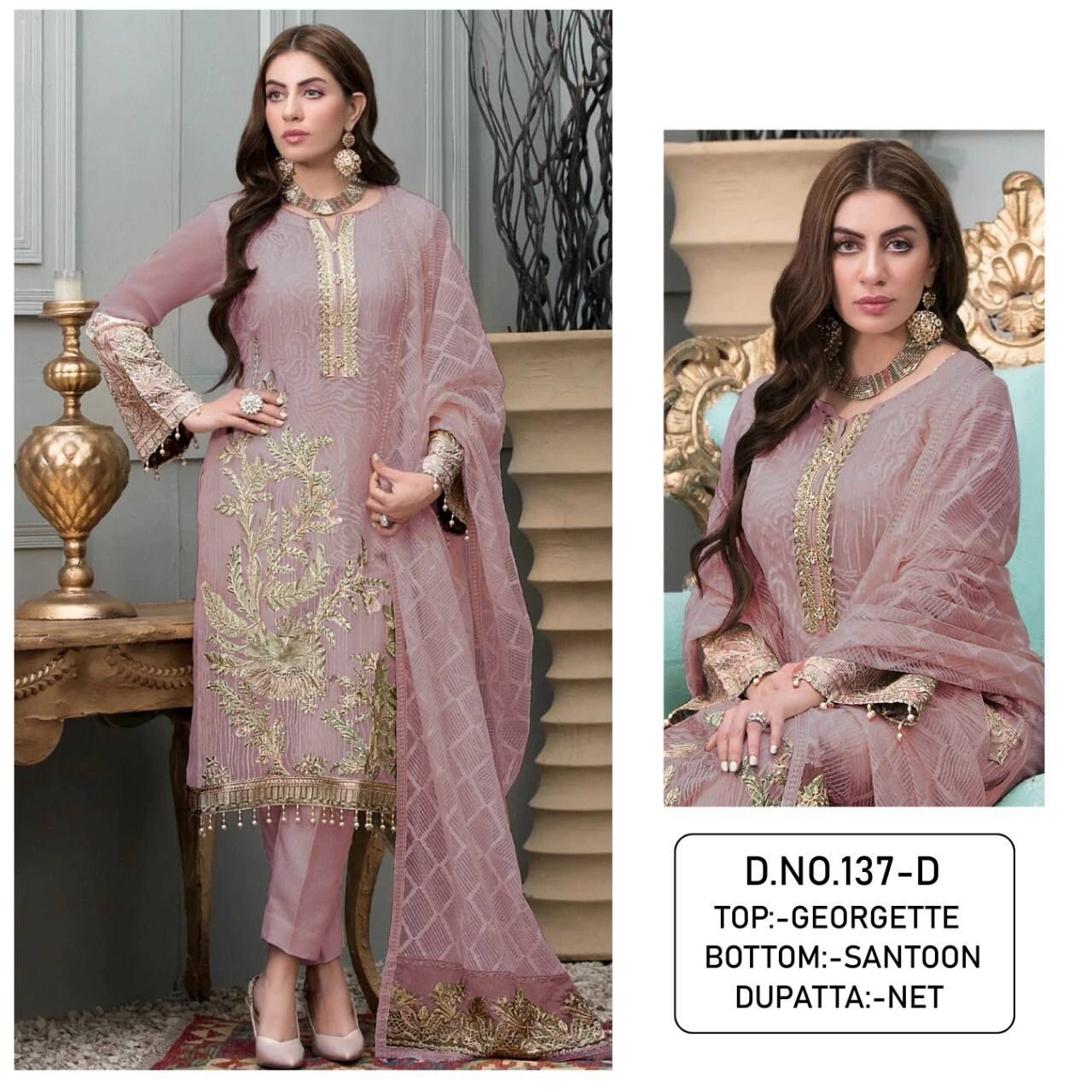 Buy Designer Sarees, Salwar Kameez, Kurtis & Tunic and Lehenga  Choli.Radiant Silk Pink Readymade Salwar Kameez