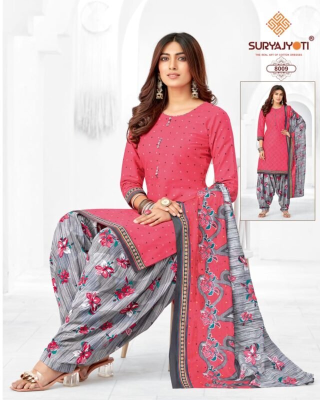 Suryajyoti Trendy Patiyala Vol 8 Wholesale Cotton Dress Material