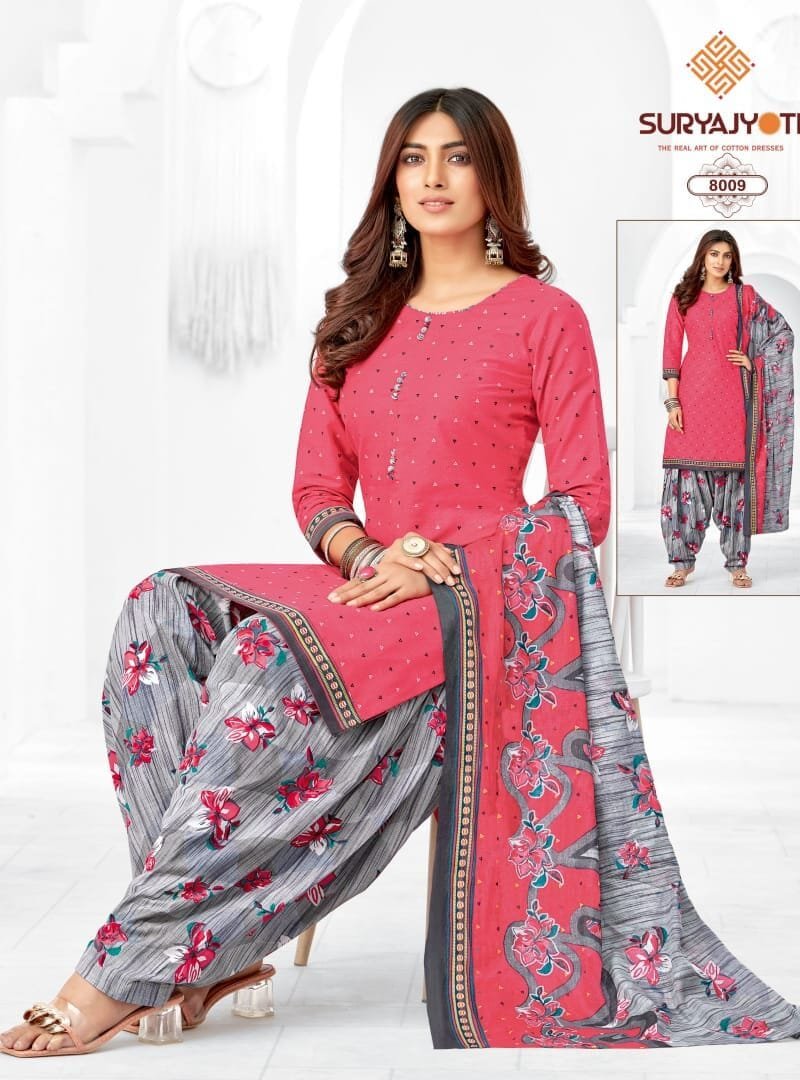 Suryajyoti Trendy Patiyala Vol 8 Wholesale Cotton Dress Material