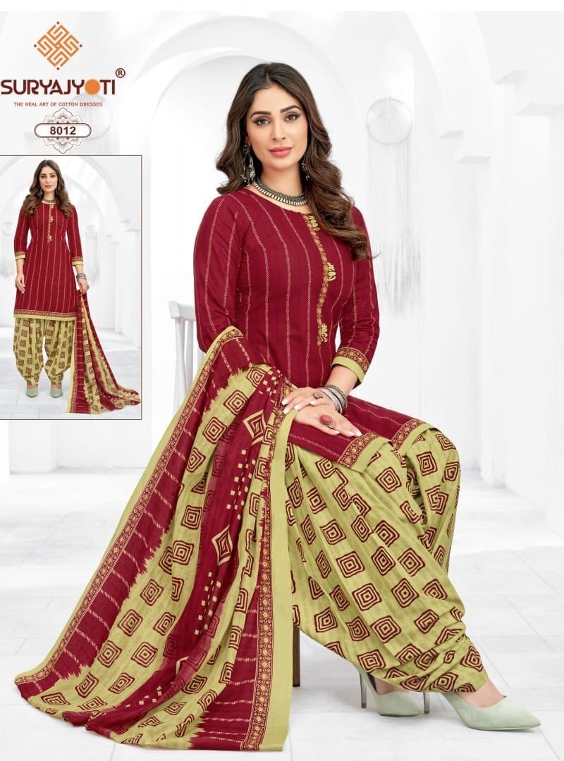 Suryajyoti Trendy Patiyala Vol 8 Wholesale Cotton Dress Material