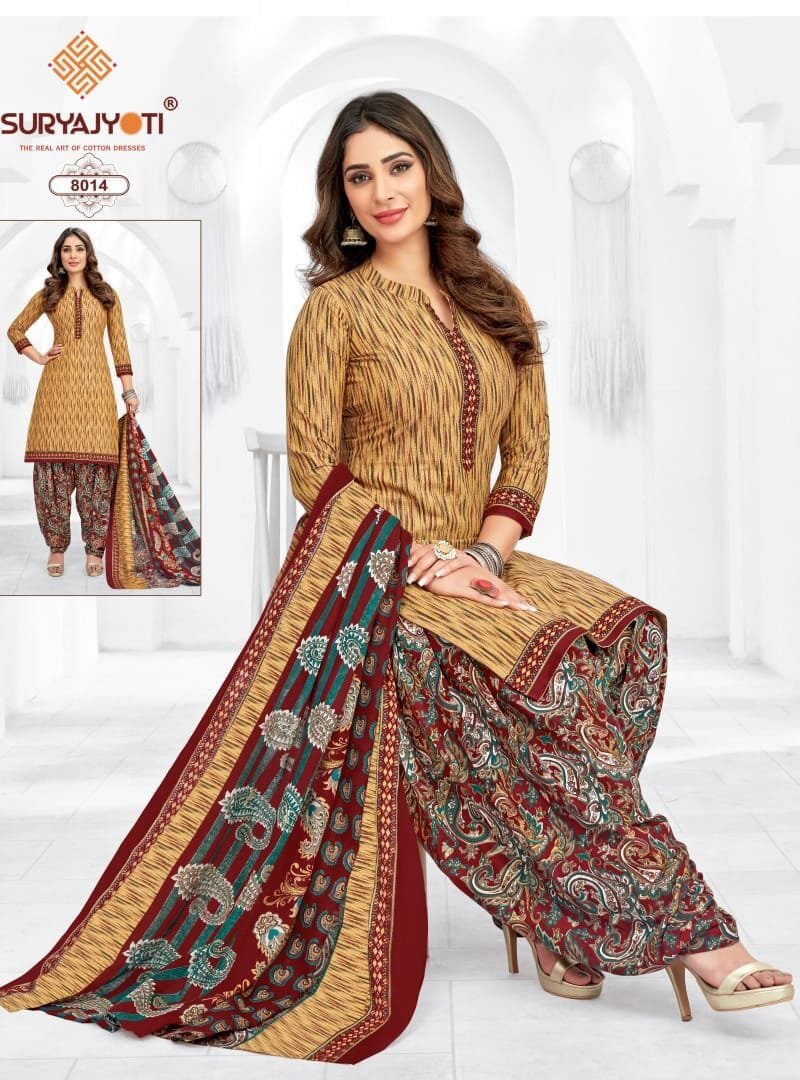 Suryajyoti Trendy Patiyala Vol 8 Wholesale Cotton Dress Material