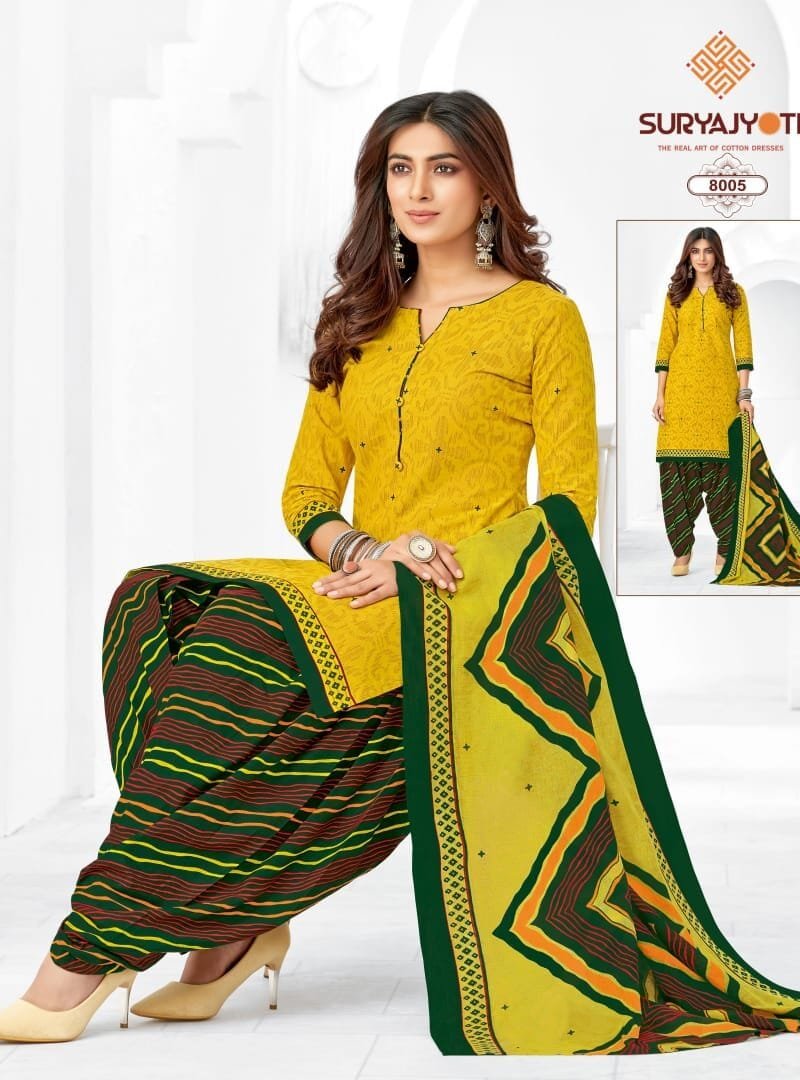 Suryajyoti Trendy Patiyala Vol 8 Wholesale Cotton Dress Material