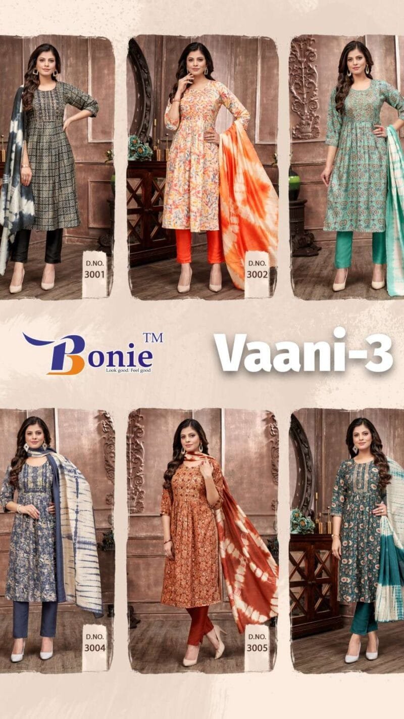 Vaani Vol 3 Bonie Kurti + Pant Dupatta