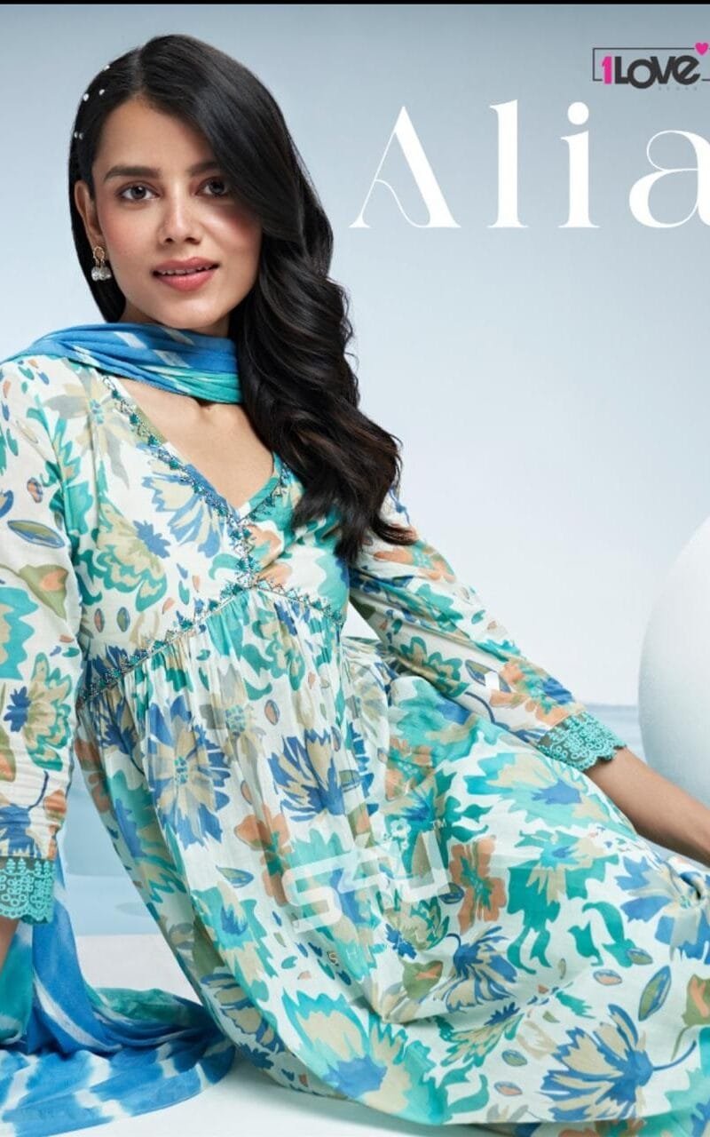 ALIA Spring Summer Readymade Digital Printed Mul Anarkali Sets