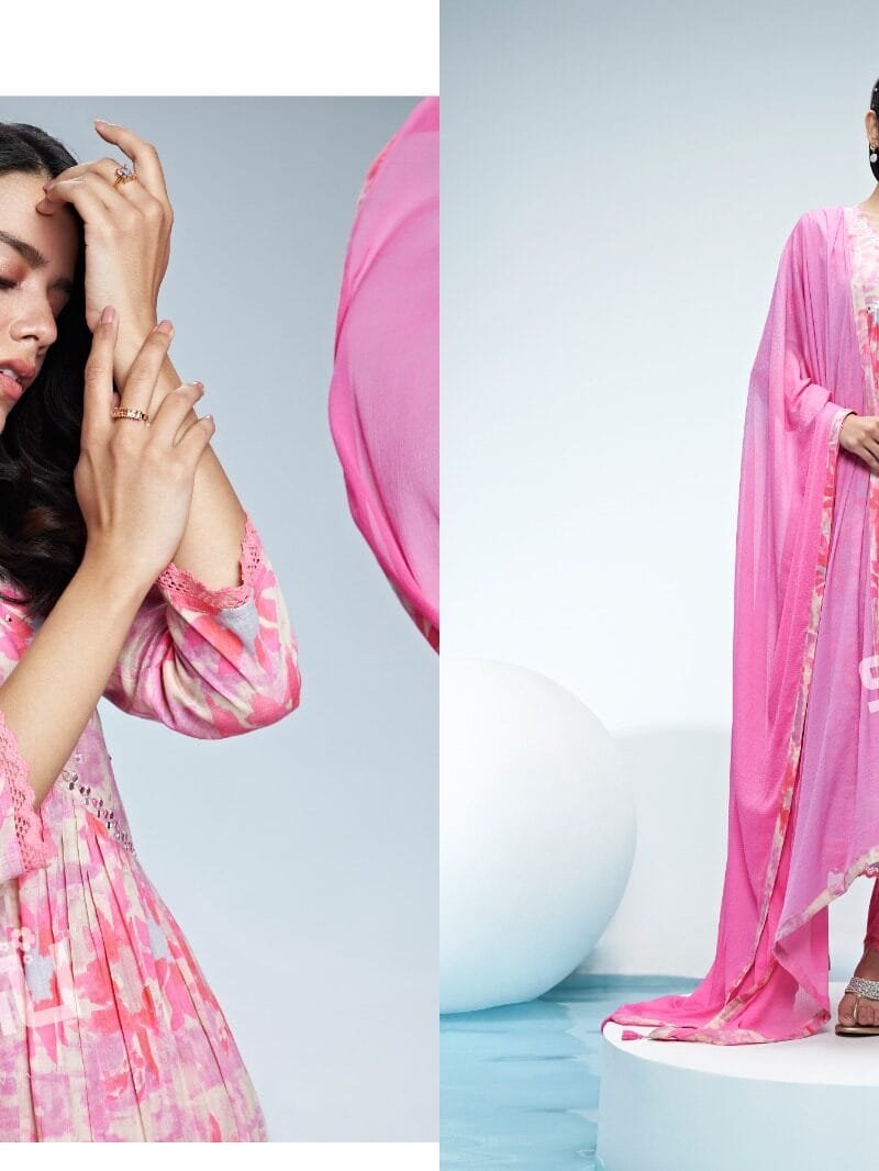 ALIA Spring Summer Readymade Digital Printed Mul Anarkali Sets