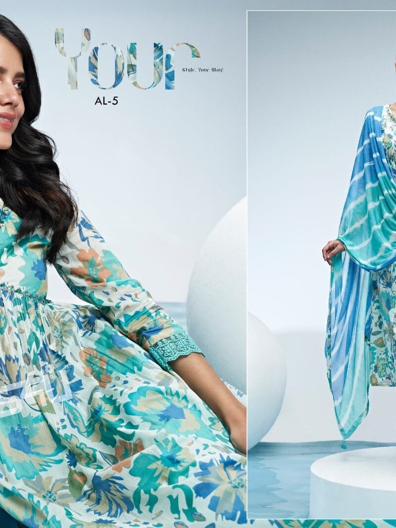 ALIA Spring Summer Readymade Digital Printed Mul Anarkali Sets