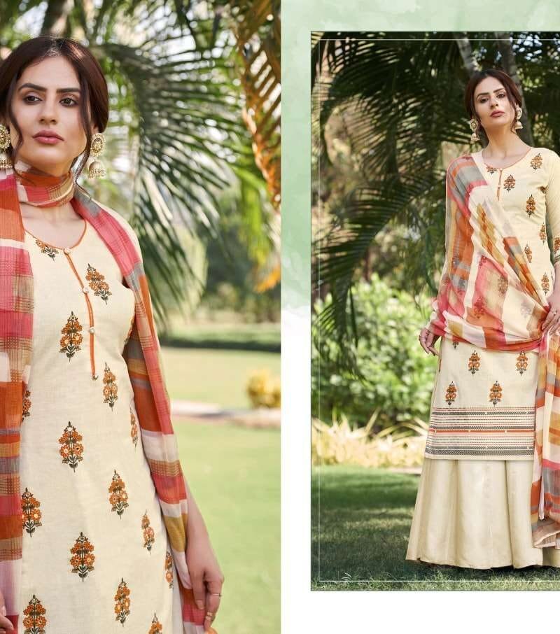 AMOGH Belliza Desiner Studio Premium Cotton Print With Mirror Handwork