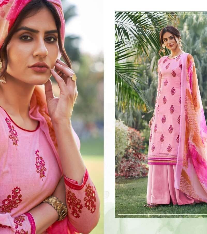 AMOGH Belliza Desiner Studio Premium Cotton Print With Mirror Handwork