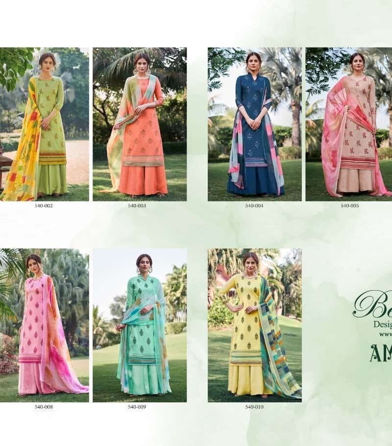 AMOGH Belliza Desiner Studio Premium Cotton Print With Mirror Handwork