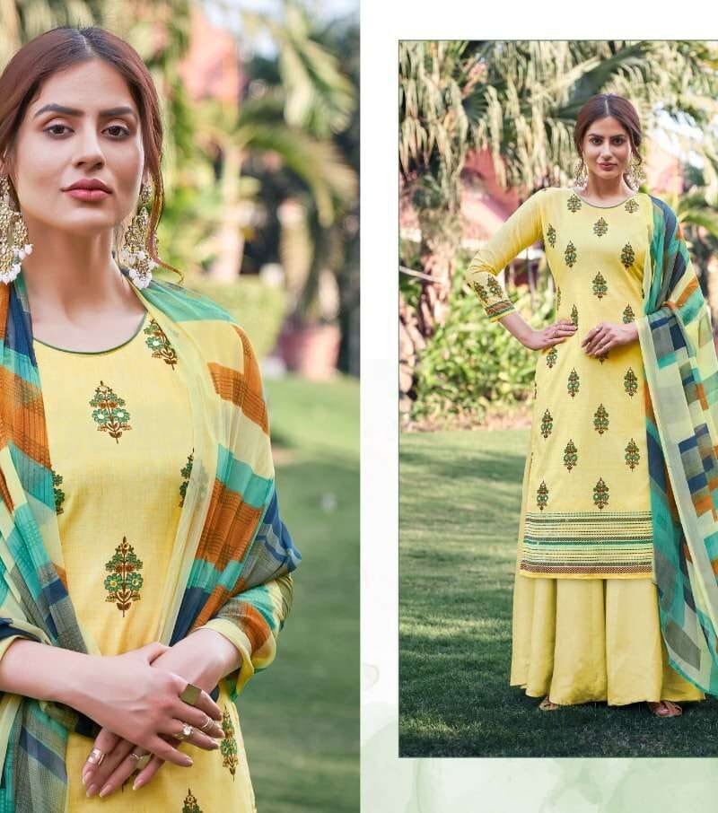 AMOGH Belliza Desiner Studio Premium Cotton Print With Mirror Handwork