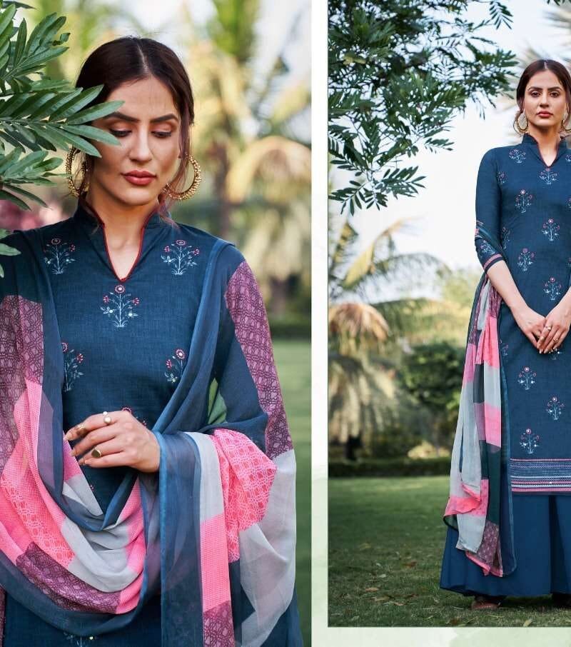 AMOGH Belliza Desiner Studio Premium Cotton Print With Mirror Handwork