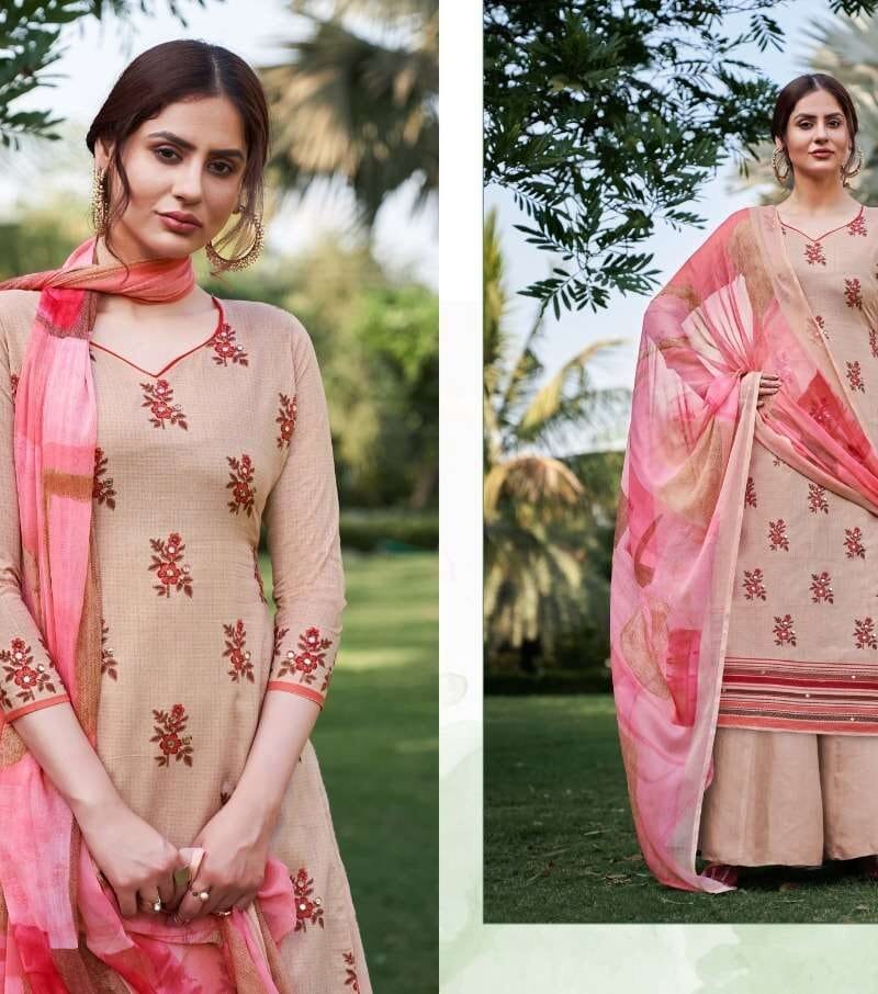 AMOGH Belliza Desiner Studio Premium Cotton Print With Mirror Handwork