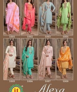 Alexa Jt Pure Heavy Cotton With Embroidery Work
