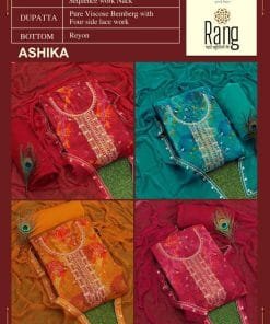 Ashika Rang Muslin Print Foil with Sequences Work