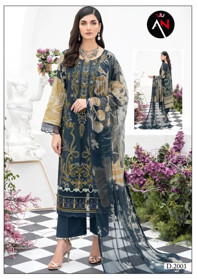 Asifa Nabeel Vol 2 Pure Cotton Collection With Mal Mal Dupatta