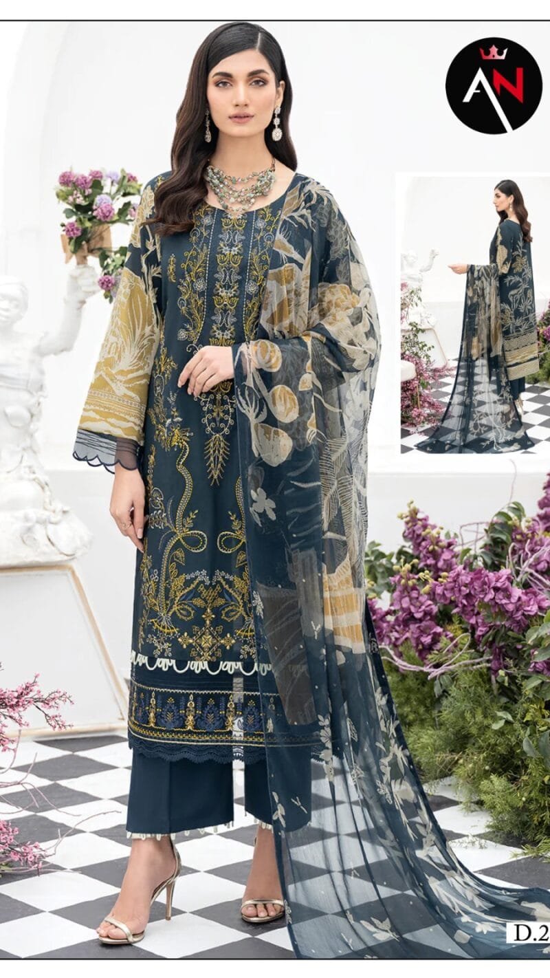Asifa Nabeel Vol 2 Pure Cotton Collection With Mal Mal Dupatta