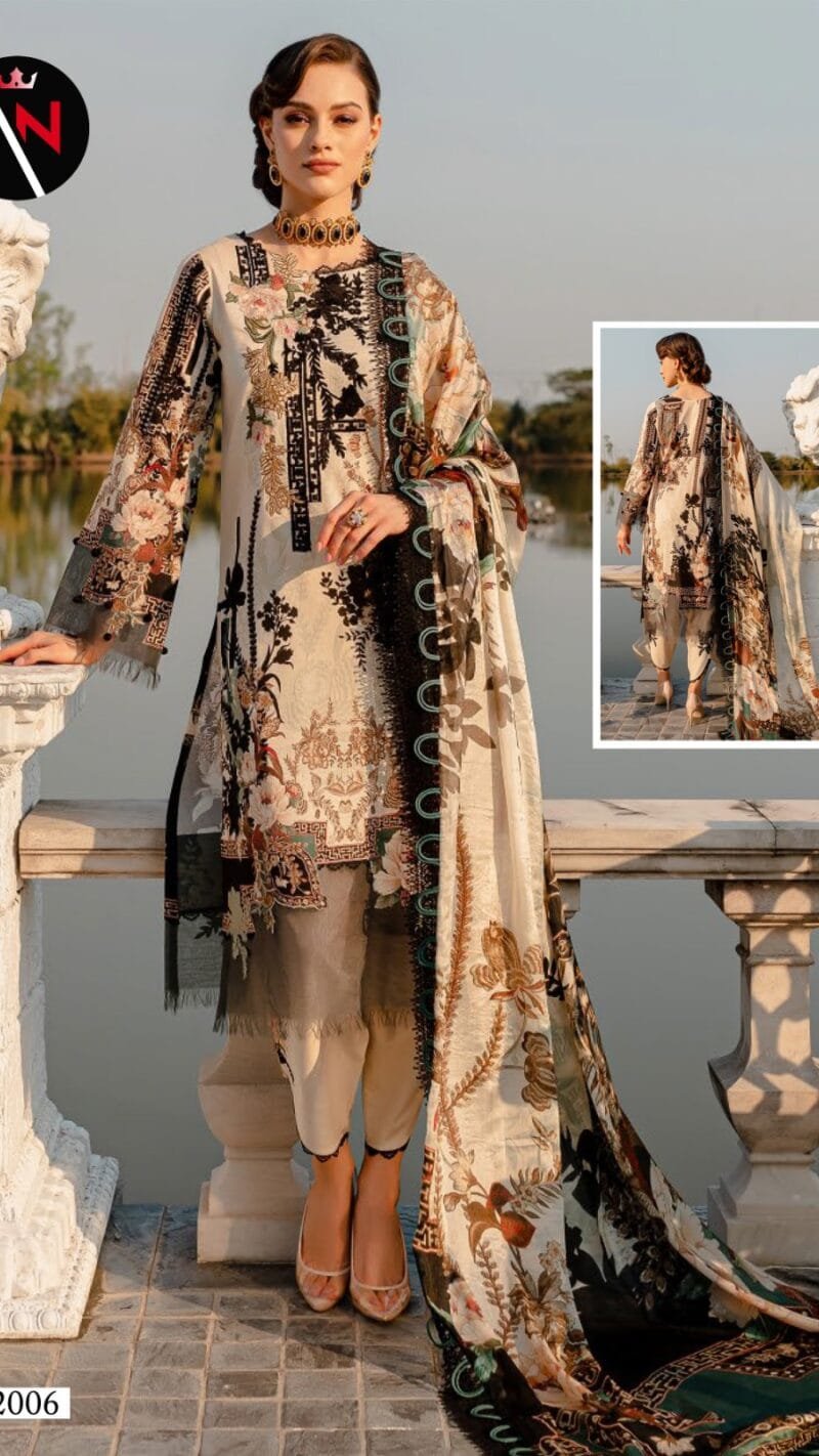 Asifa Nabeel Vol 2 Pure Cotton Collection With Mal Mal Dupatta