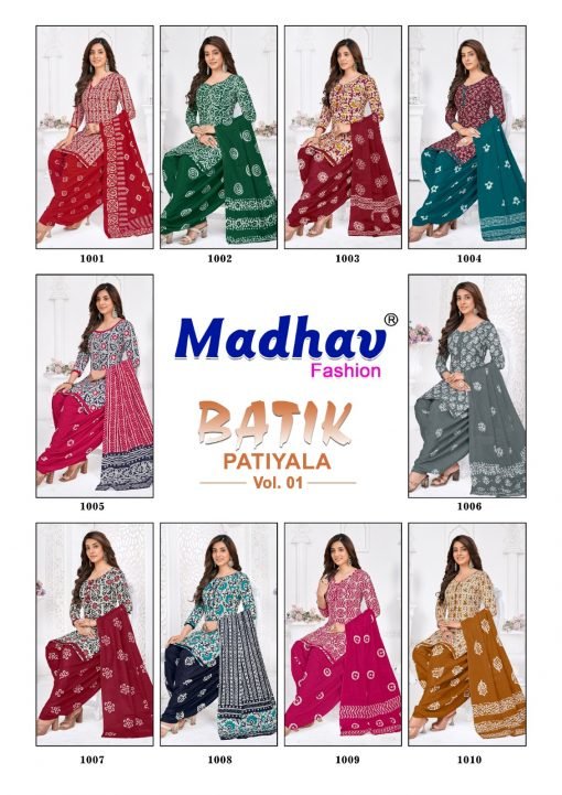Batik Patiyala Vol 1 Madhav Fashion Wholesale Cotton Dress Material