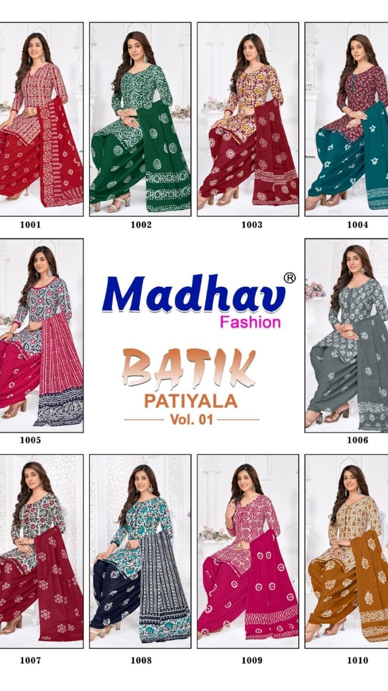 Batik Patiyala Vol 1 Madhav Fashion Wholesale Cotton Dress Material