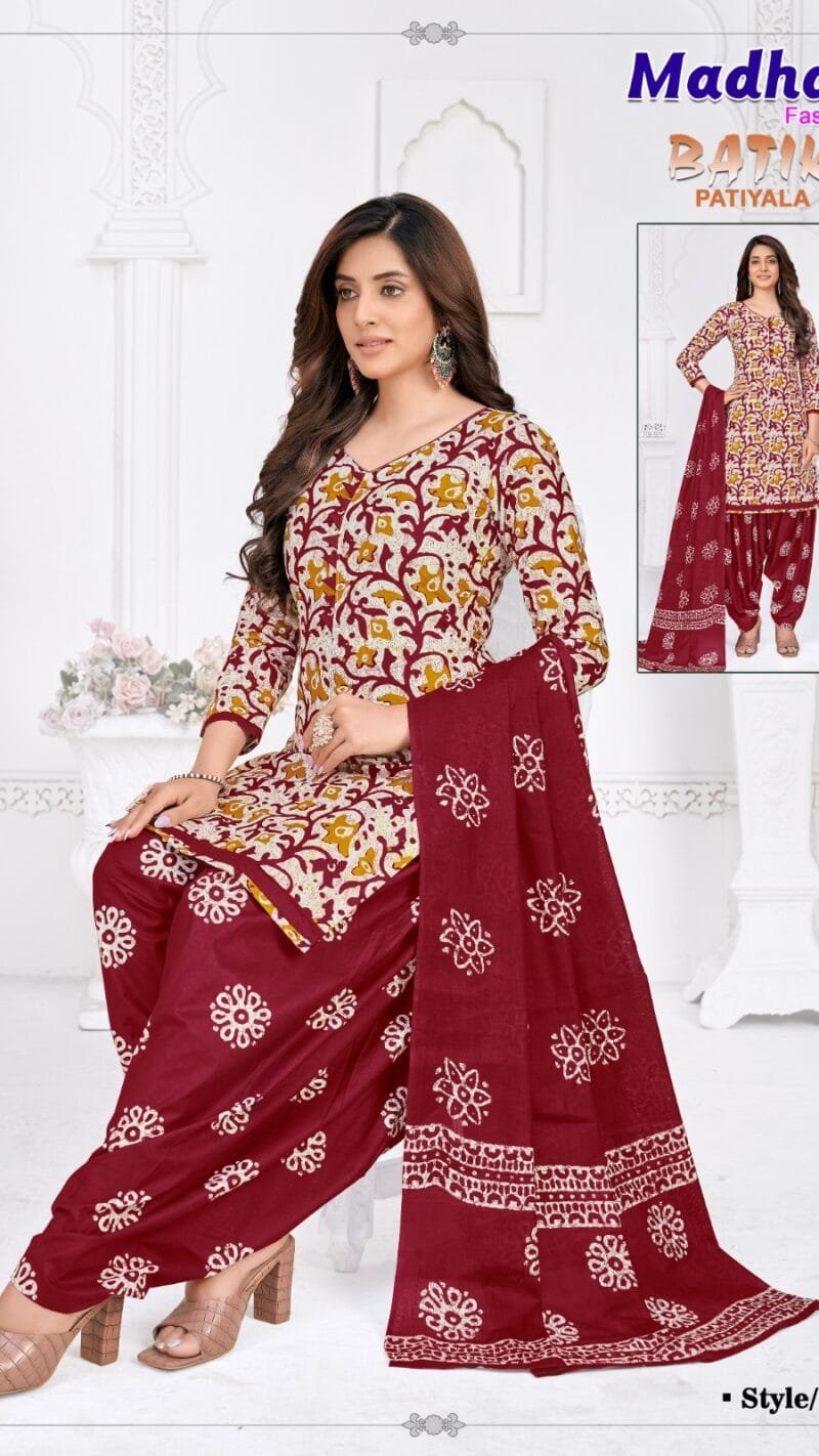 Batik Patiyala Vol 1 Madhav Fashion Wholesale Cotton Dress Material
