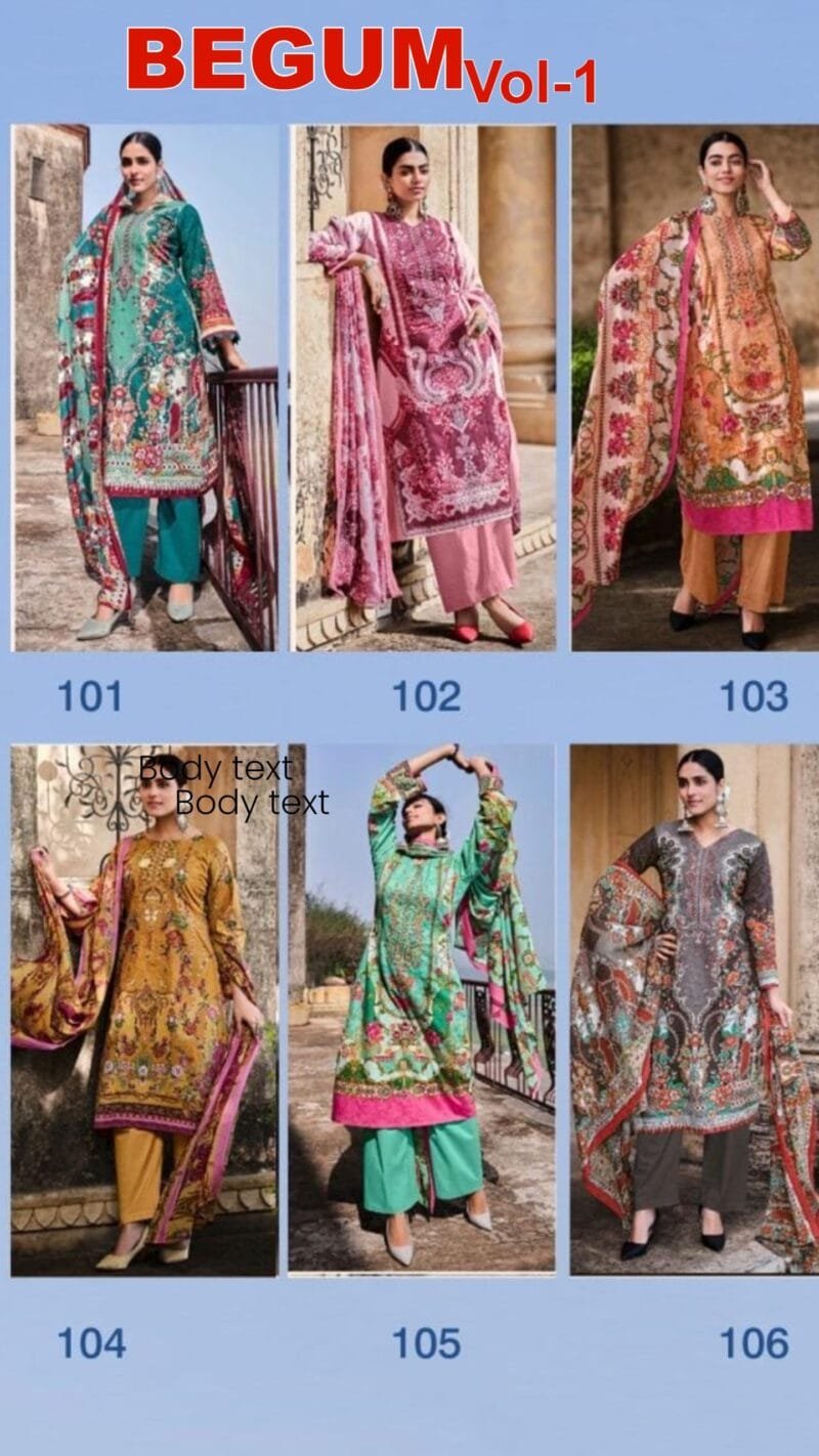 Begum Vol 1 Kalyan Dresses Wholesale Cotton Dress Material