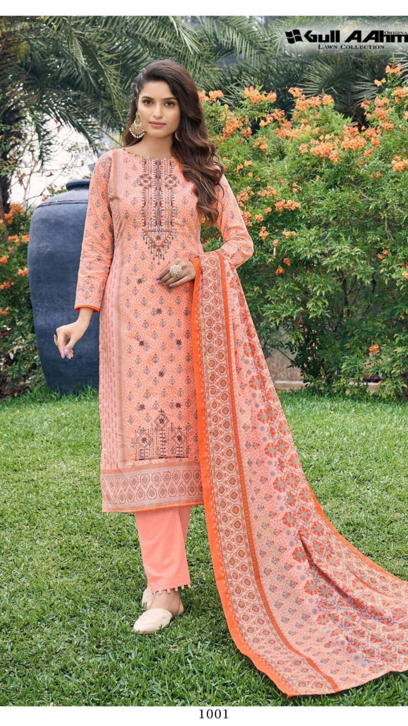 Bin Saeed Self Embroidery Gull Ahmed Lawn Collection