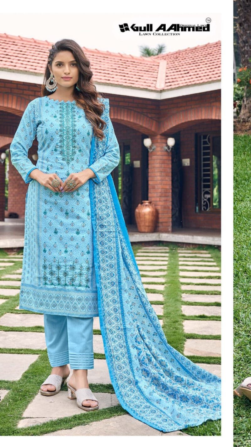 Bin Saeed Self Embroidery Gull Ahmed Lawn Collection
