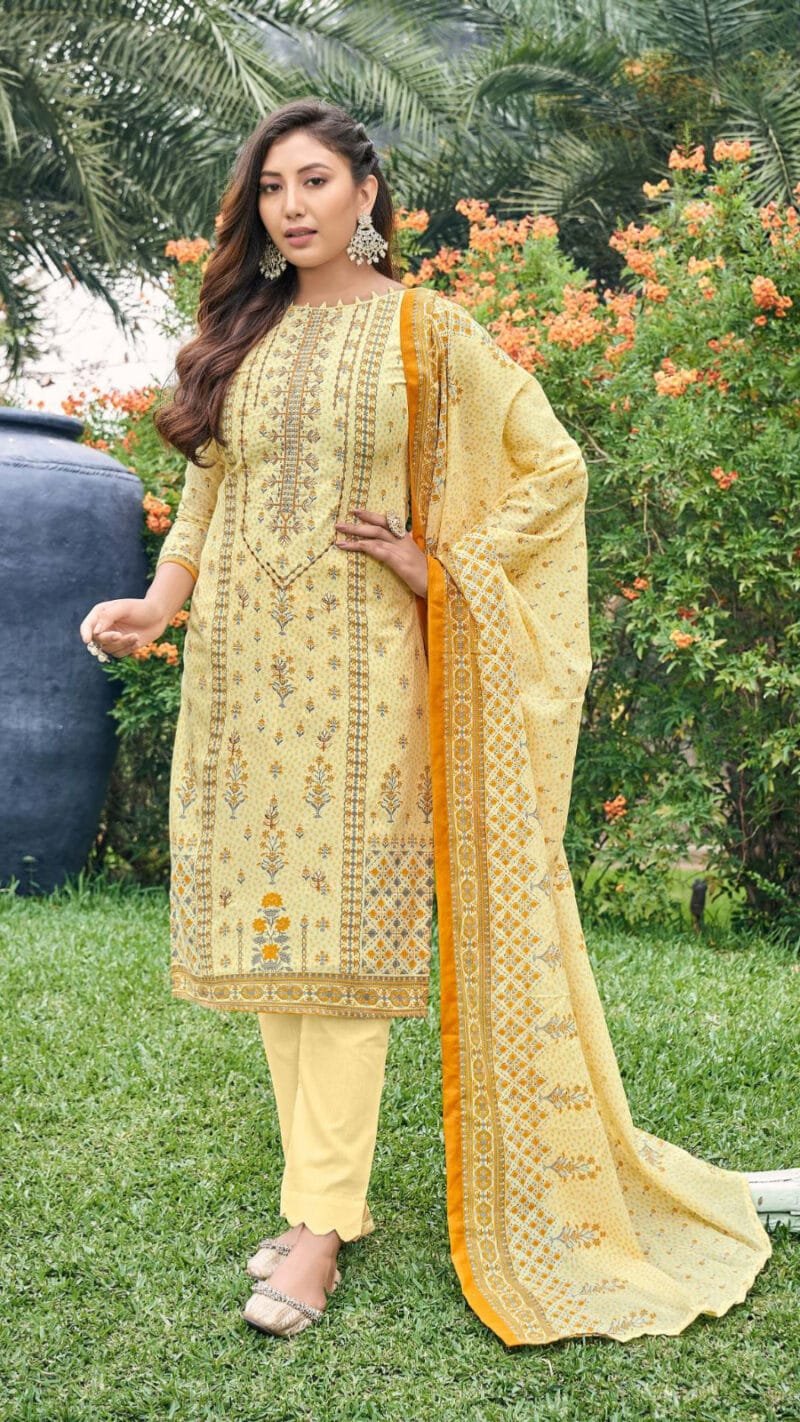 Bin Saeed Self Embroidery Gull Ahmed Lawn Collection
